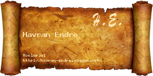 Havran Endre névjegykártya