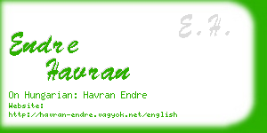 endre havran business card